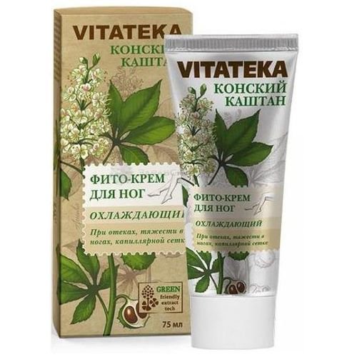 Vitateka/витатека фито-крем д/ног охлаждающий при отеках с конским каштаном косметический гель 75 мл №1