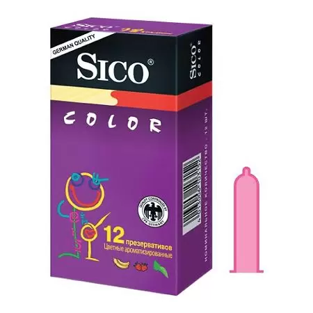 Sico Colour, презервативы цветные, 12 шт.