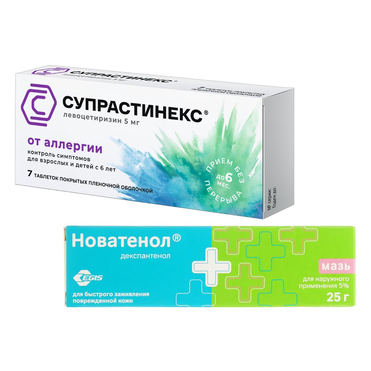 

Набор Супрастинекс таблетки 5мг 7шт и Новатенол мазь 25г