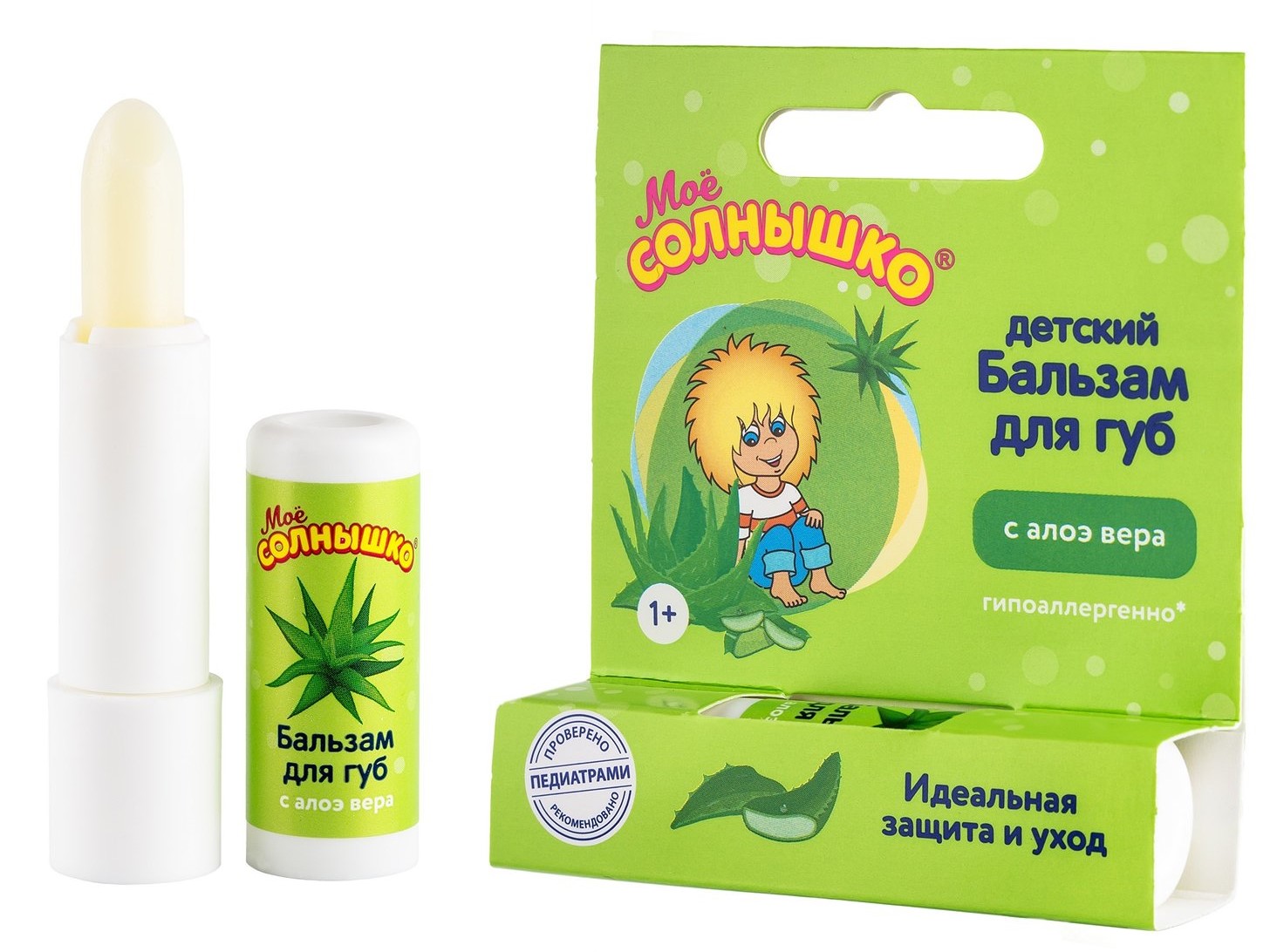 

Мое солнышко, бальзам для губ Алоэ вера 2,8 г, 1 шт.