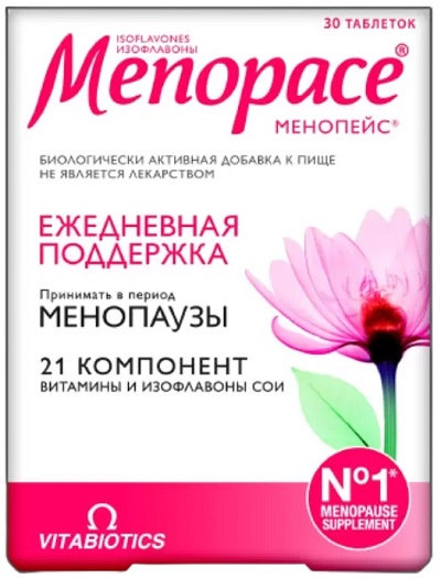 Менопейс Изофлавоны, таблетки 1118 мг, 30 шт. нау хром таблетки 100 шт