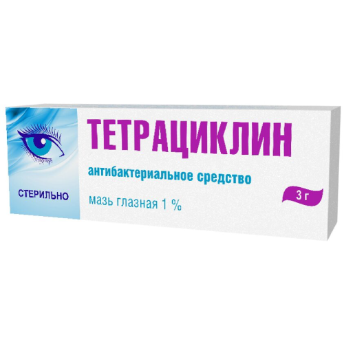 Тетрациклин, мазь глазная 1%, туба 3 г эритромициновая мазь туба 10тед 10г глазная