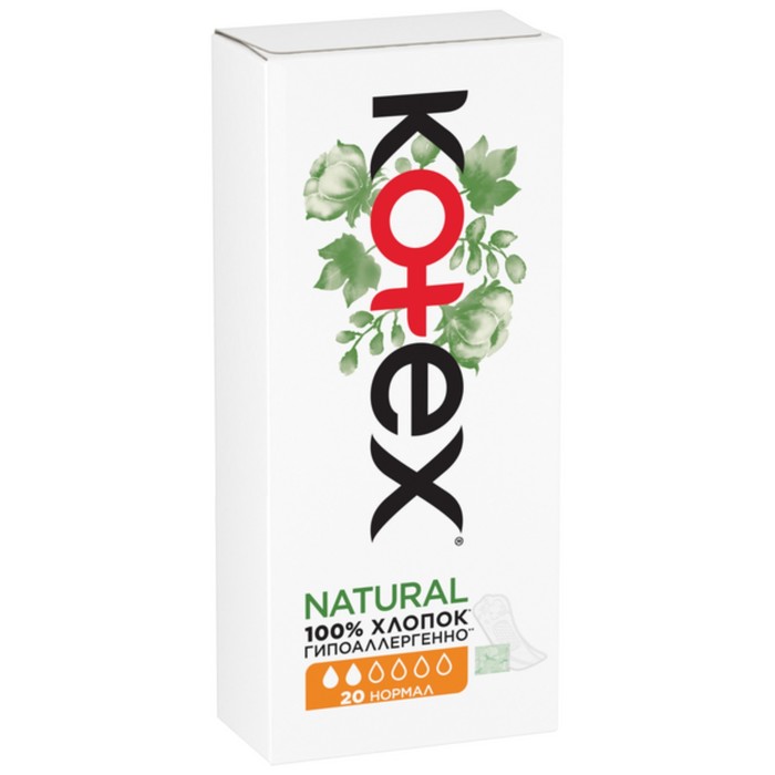 Kotex Natural Нормал, прокладки ежедневные, 20 шт. прокладки day spa женские natural soft maxi 16шт