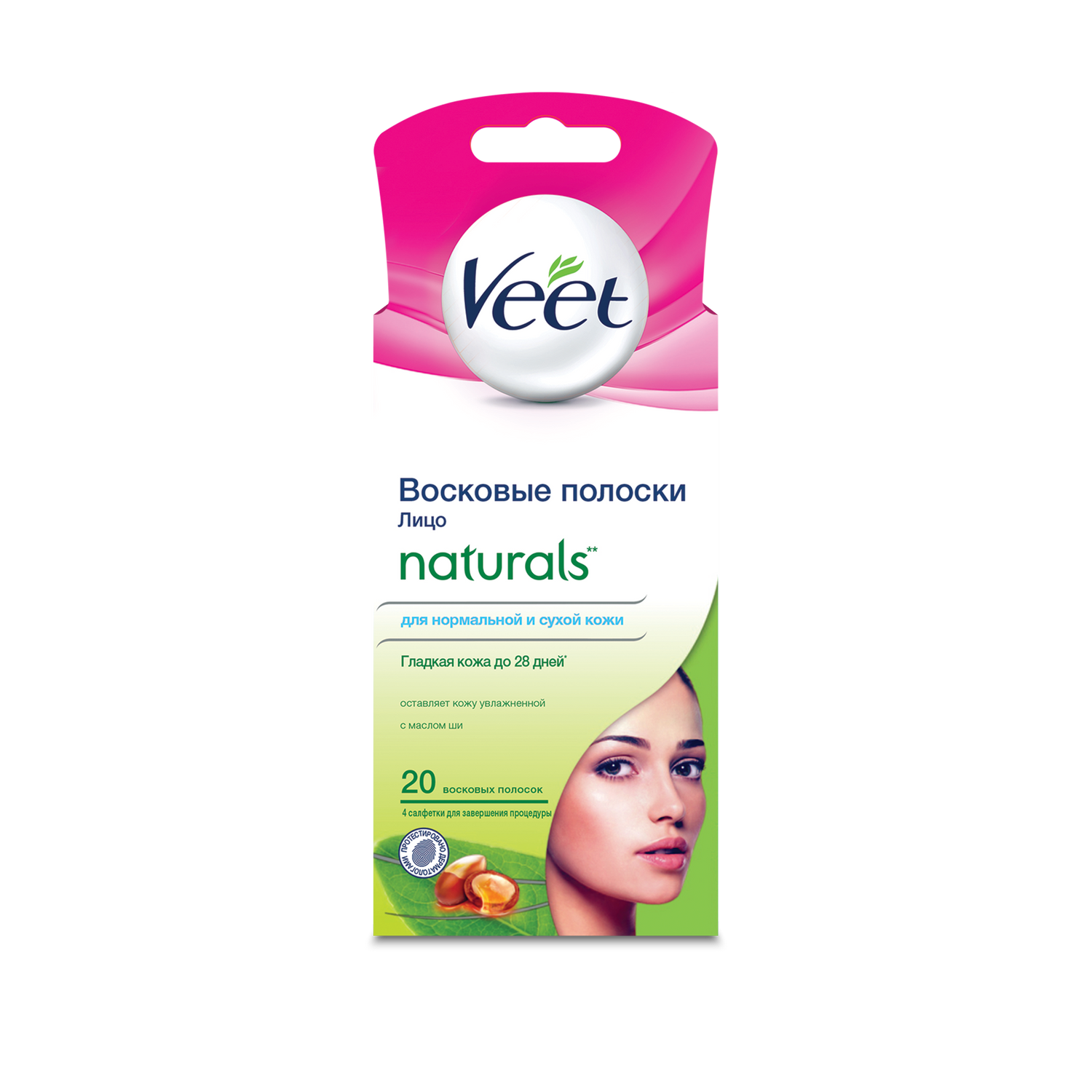 Veet, восковые полоски для депиляции лица (с маслом ши), 20 шт. купить по  цене 499 руб. в Санкт-Петербурге, инструкция, отзывы в интернет-аптеке ...