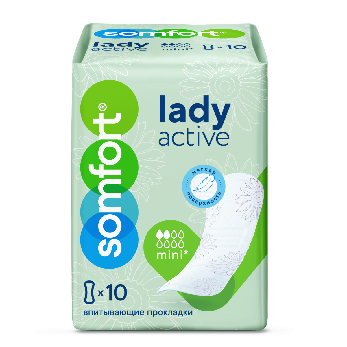 Somfort Lady прокладки Active Mini, 10 шт.