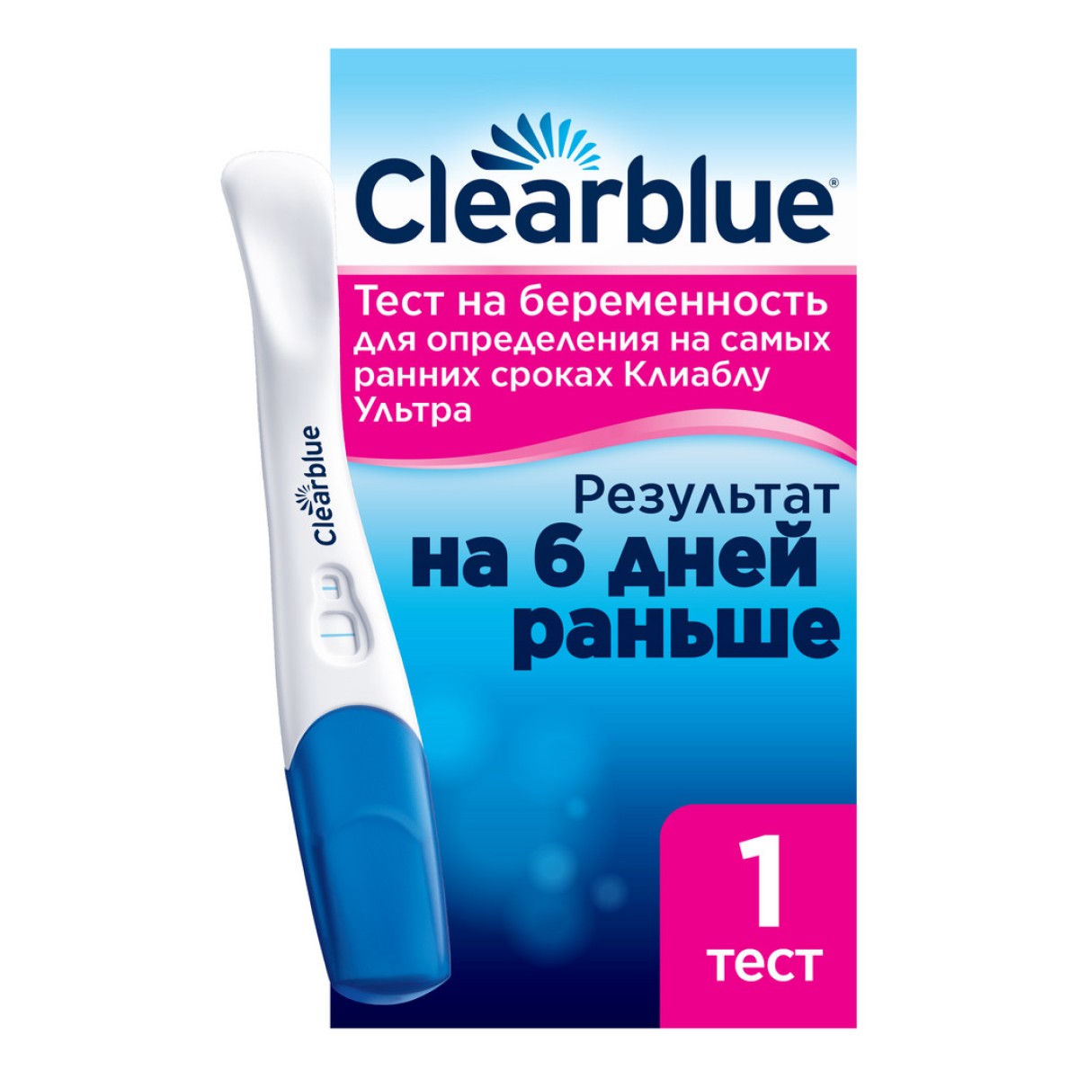 

Тест на беременнность Clearblue Ultra, 1 шт.