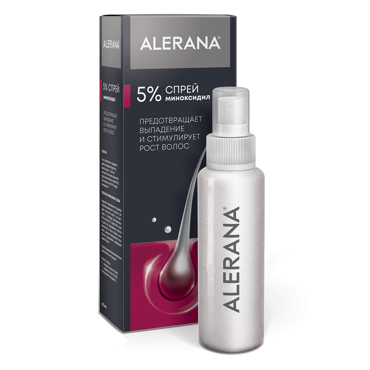 Алерана, спрей 5% 60 мл, 1 шт.