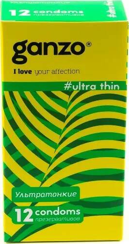 Ganzo Ultra thin презервативы ультратонкие, 12 шт. ganzo extase презервативы точечно ребристые 12 шт