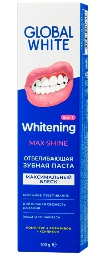 

Global White, Зубная паста отбеливающая, 100 мл.