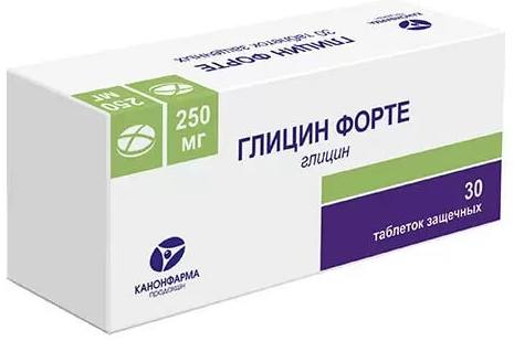 Глицин форте, таблетки защечные 250 мг, 30 шт.