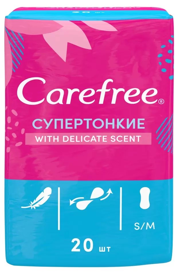 

Carefree Cotton прокладки ежедневные, 20 шт.