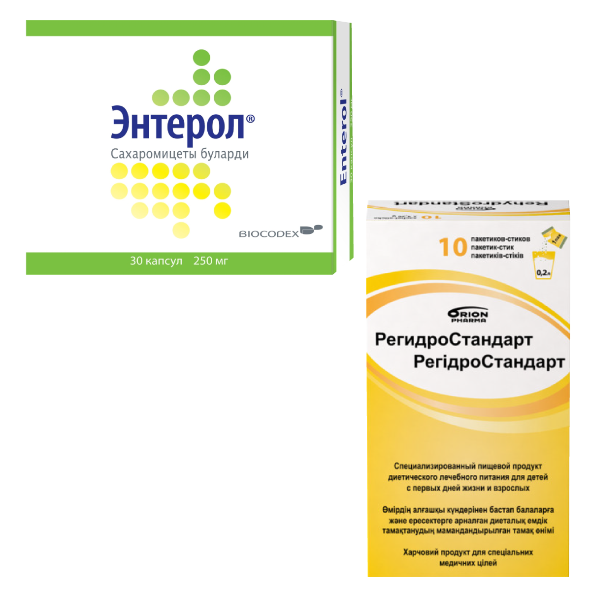 Набор из РегидроСтандарт, порошок, пакетики 4.36 г, 10 шт. и Энтерол,  капсулы 250 мг, блистер, 30 шт. со скидкой! купить по цене 1 336 руб. в  Челябинске, инструкция, отзывы в интернет-аптеке Polza.ru