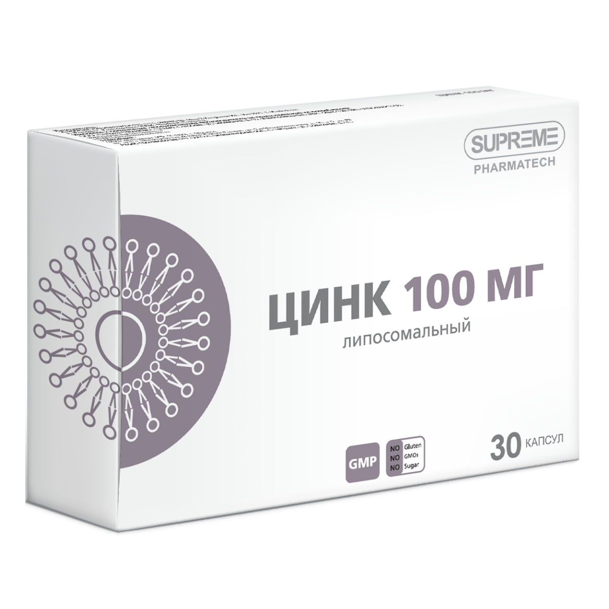 

Липосомальный цинк 100 мг капсулы, 30 шт.