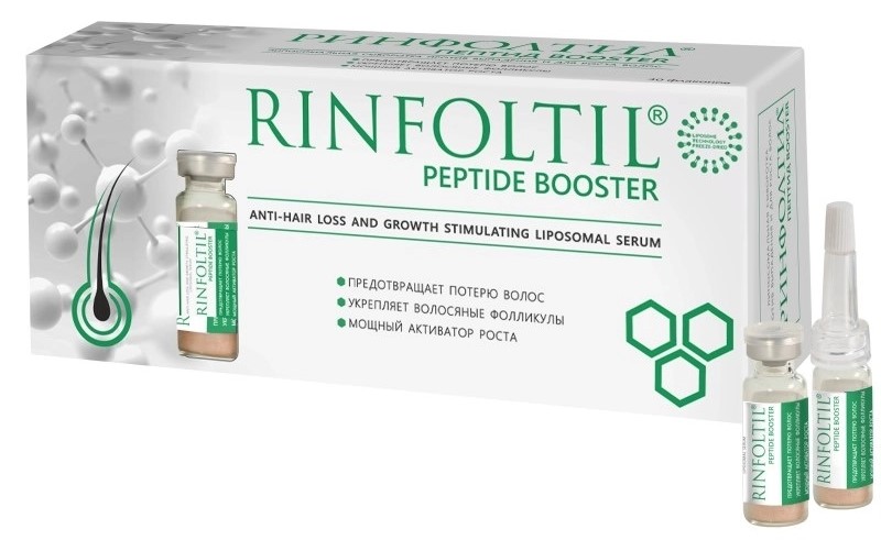 Ринфолтил Пептид Booster Липосомал, сыворотка против выпадения и для роста волос, флакон 163 мг, 30 шт. 