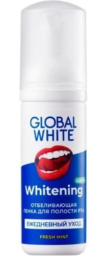 Global White, пенка для полости рта отбеливающая, 50 мл