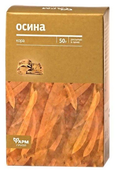 Осина кора сырье растительное измельченное 50 г №1