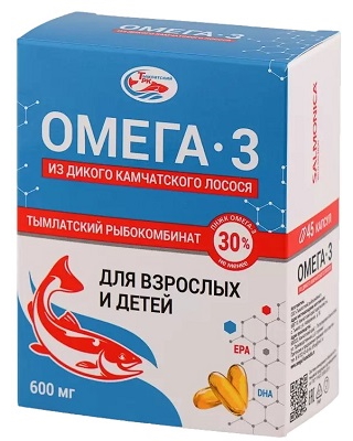 Омега-3 из дикого камчатского лосося для взрослых и детей, капсулы 600 мг, 45 шт. обо всем на свете для детей
