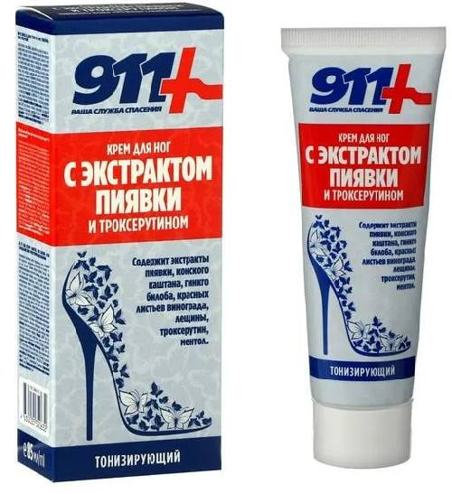 911 Крем тонизирующий для ног с экстрактом пиявки и троксерутином, 85 мл служба музыкантов в русской армии