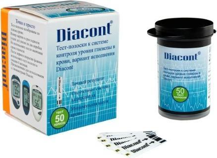 Diacont, тест-полоски для глюкометра, 50 шт.