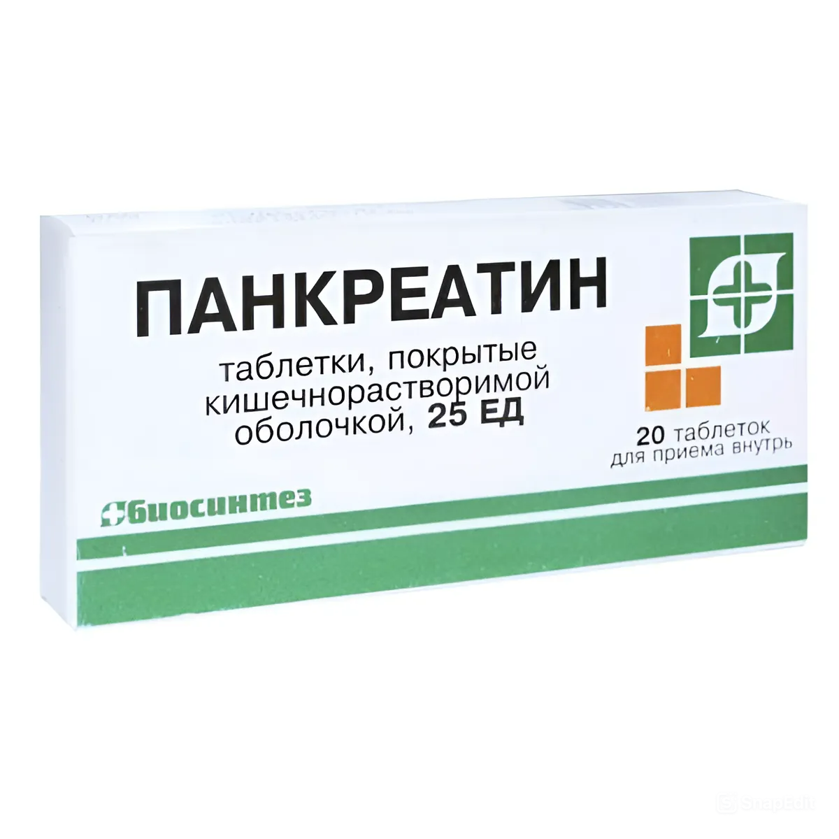 Панкреатин, таблетки в пленочной оболочке кишечнорастворимые 25 ЕД, 20 шт.  купить по цене 31 руб. в Казани, инструкция, отзывы в интернет-аптеке  Polza.ru