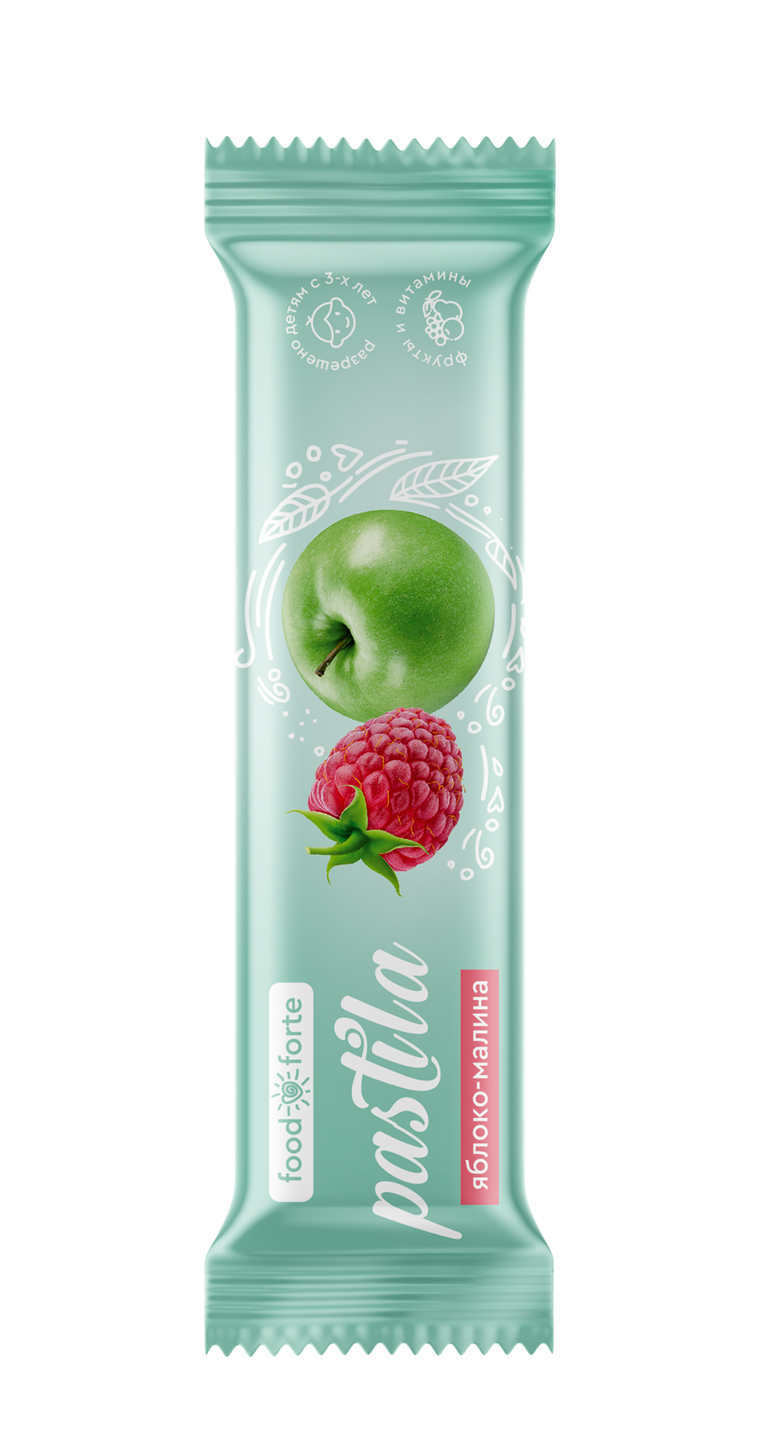 Пастила фруктовая FoodForte, Яблоко и малина, 27 г рационика иммуно батончик глазир малина 30г