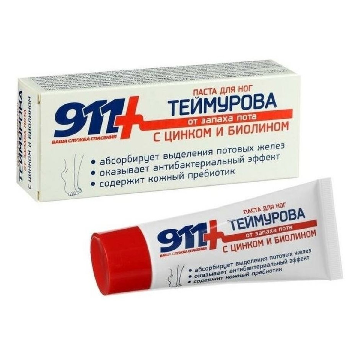 

911 Теймурова паста для ног (с цинком и биолином), 50 мл