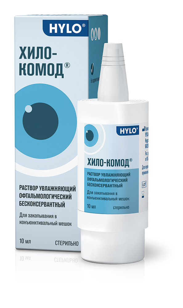 

Хило-Комод, раствор увлажняющий офтальмологический бесконсервантный, 10 мл