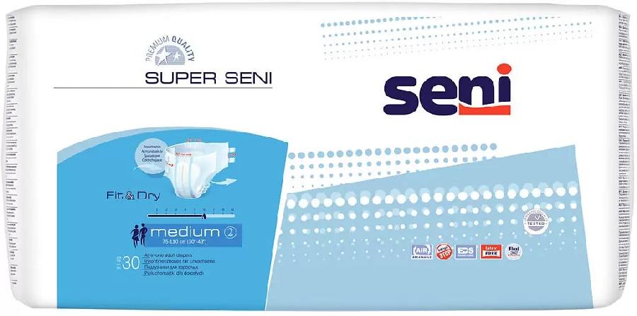 Seni Super, подгузники для взрослых (M), 30 шт. seni актив нормал трусики для взрослых р l 10 шт