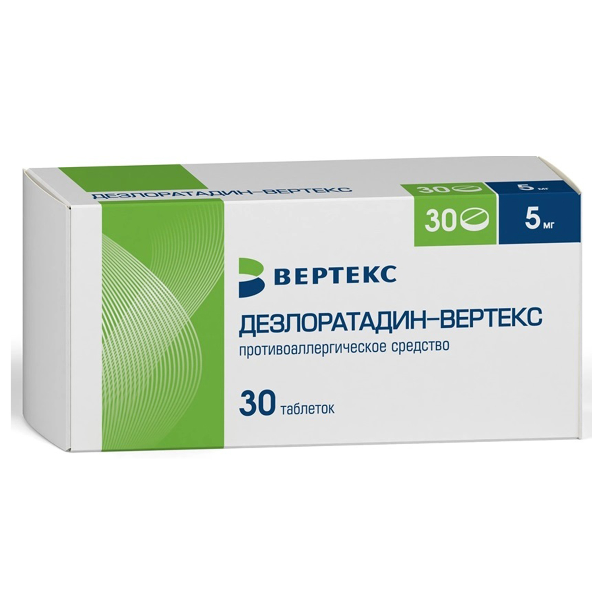

Дезлоратадин-Вертекс таблетки, покрытые пленочной оболочкой 5 мг, 30 шт.