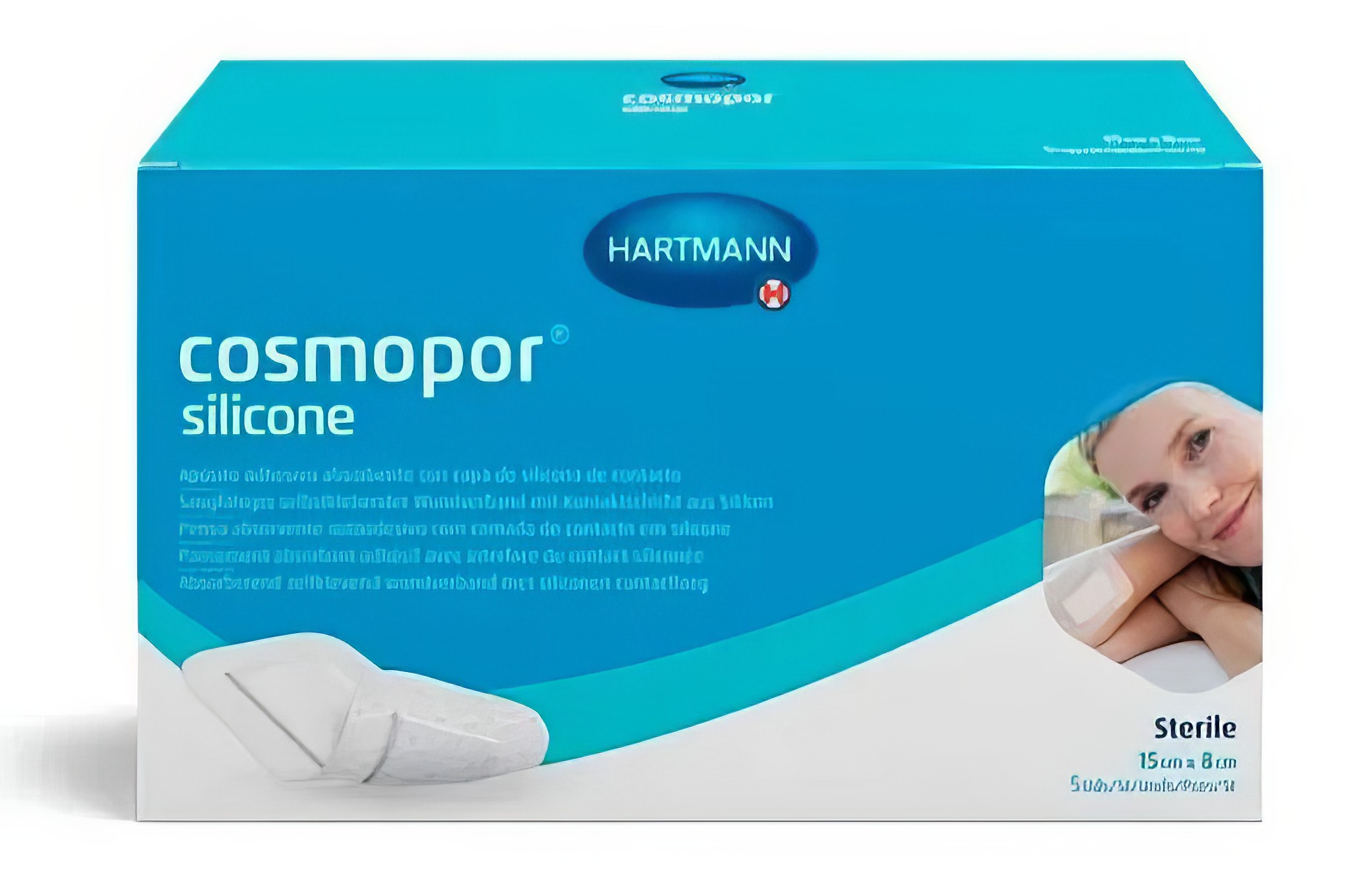Хартманн Cosmopor Silicone, повязка сорбционная с контактным слоем из силикона 15 х8 см, 5 шт. комфортер для новорождённых зайчонок 30х27 см