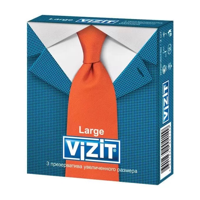 VIZIT Large, презервативы увеличенного размера, 3 шт.