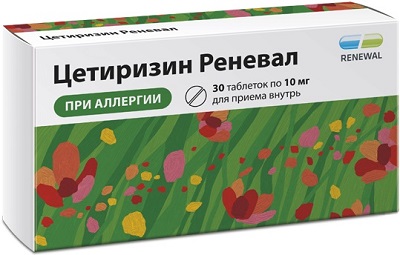 цетиризин дс таблетки покрыт плен об 10 мг 10 шт Цетиризин Реневал, таблетки покрыт. плен. об. 10 мг, 30 шт.
