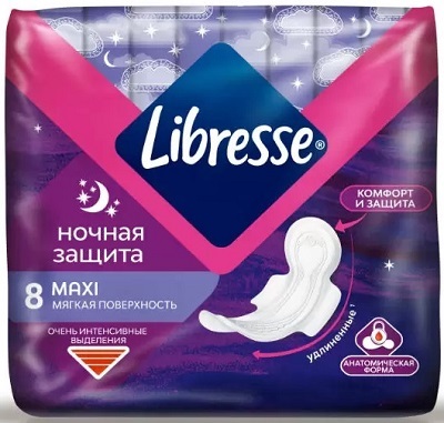

Прокладки Libresse Maxi Night, 8 шт.