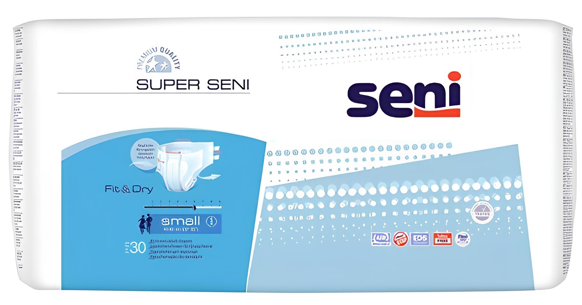 Seni Super подгузники для взрослых Small, 30 шт. seni super classic подгузники для взрослых large 3 10 шт