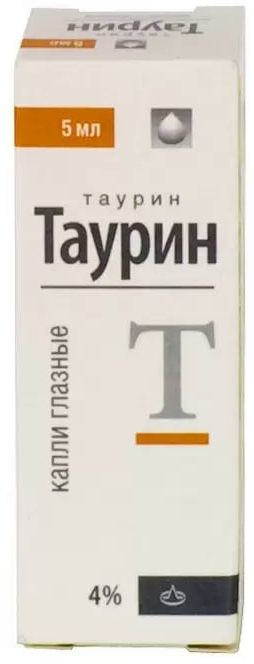 Таурин, капли глазные 4%, 5 мл сульфацил натрия глазные капли 20% флаконы 1 5 мл 2 шт