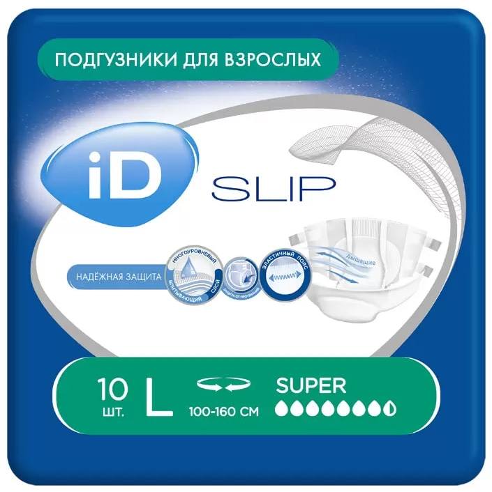

iD Slip, подгузники для взрослых (L), 10 шт.