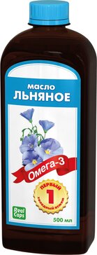 RealCaps Льняное масло первый холодный отжим 500 мл
