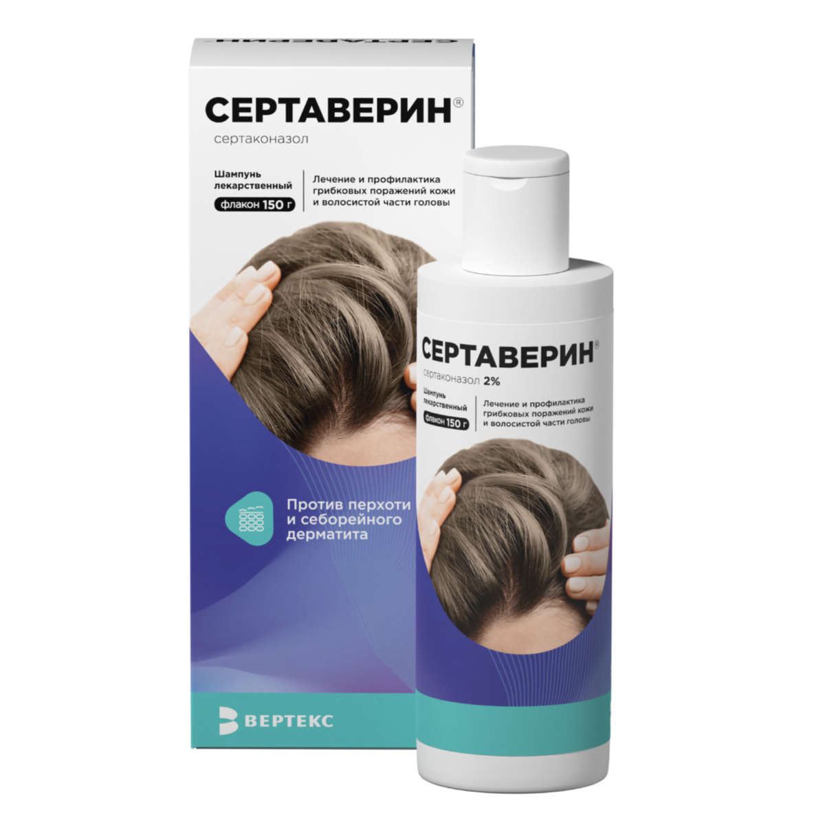 

Сертаверин, шампунь лекарственный 2%, флакон 150 г