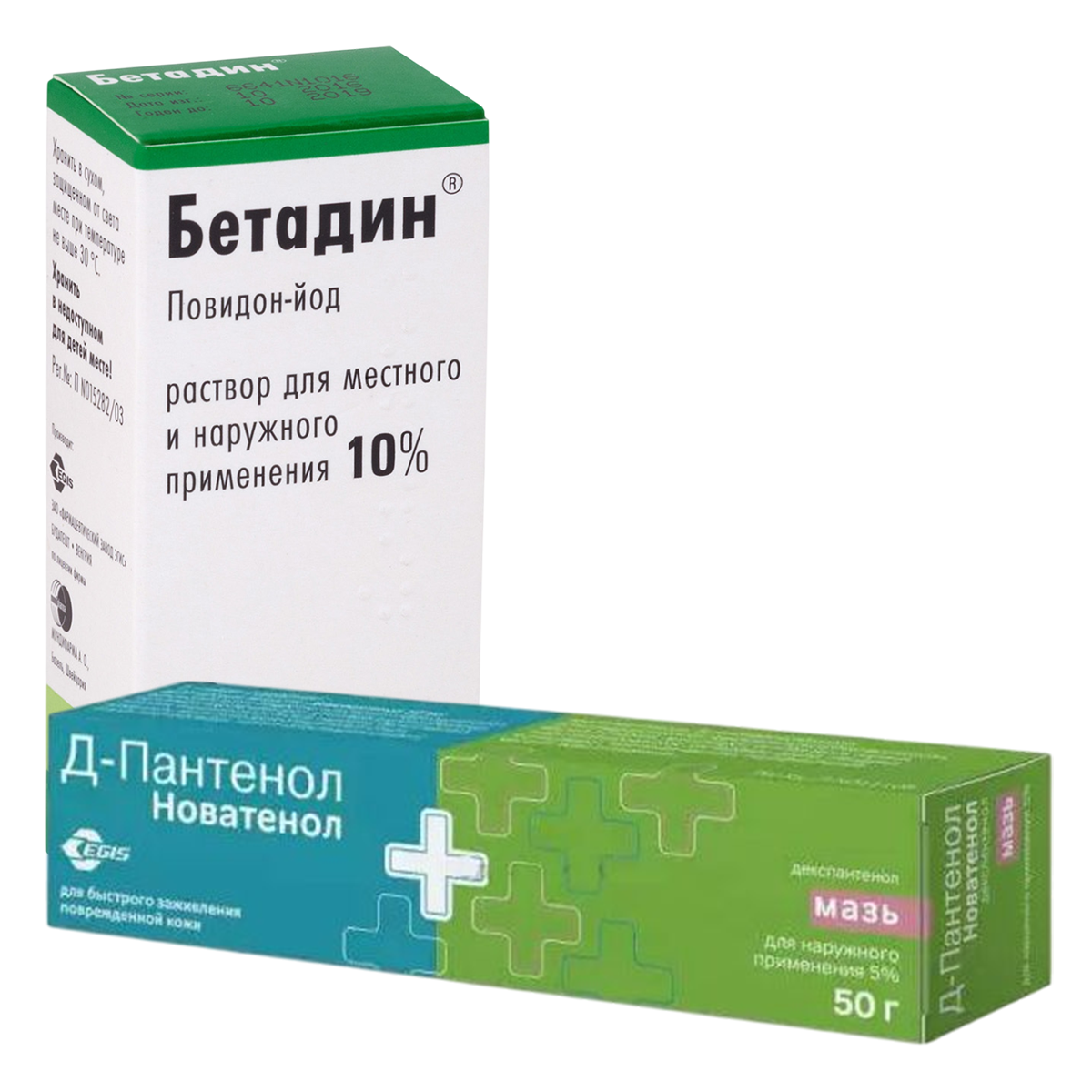

Набор Новатенол мазь 5% 50г и Бетадин р-р 10% 30мл