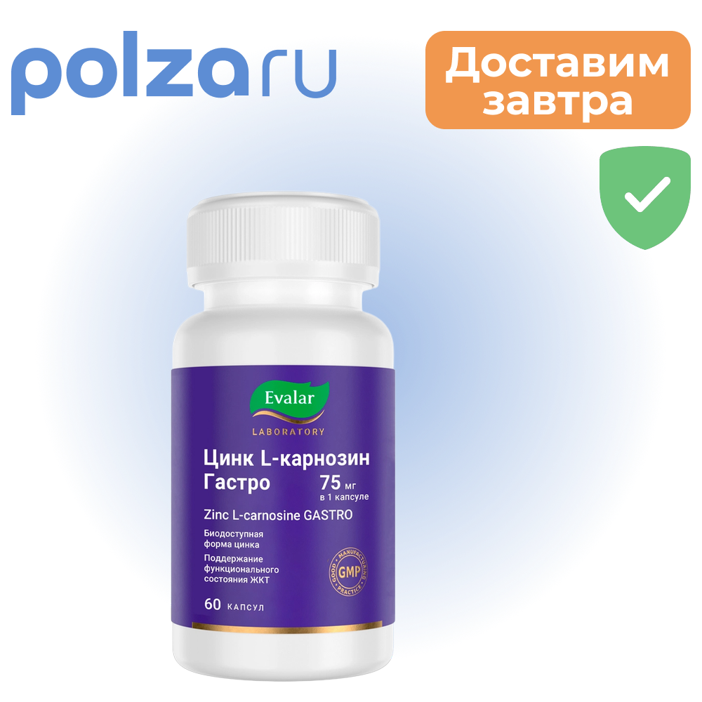 Цинк-L-карнозин Гастро капсулы 60 шт 1386₽