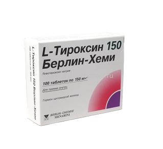 L-Тироксин 150 Берлин-Хеми, таблетки 150 мкг, 100 шт. (арт. 182557)
