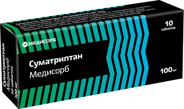 Суматриптан Медисорб таб 100 мг 10 шт