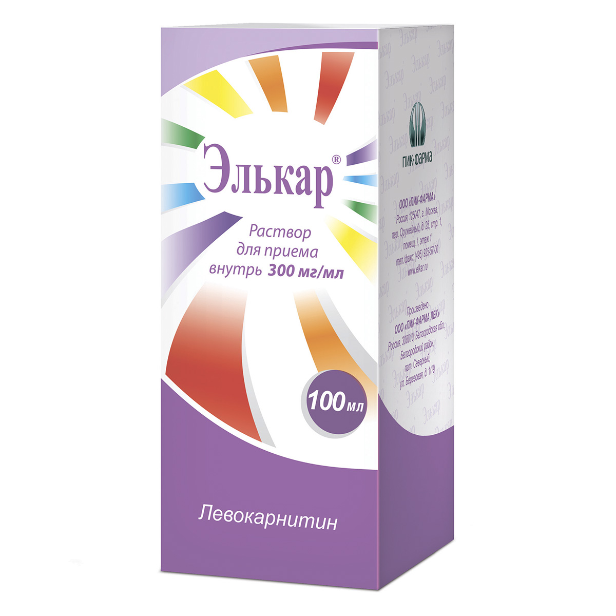 Элькар, раствор 300 мг/мл, 100 мл