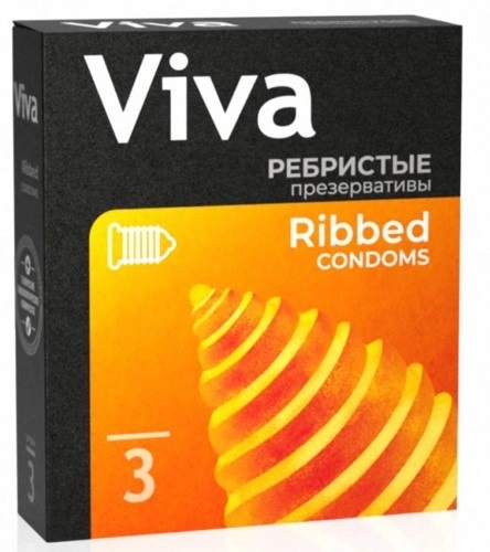 Viva презервативы ребристые, 3 шт.