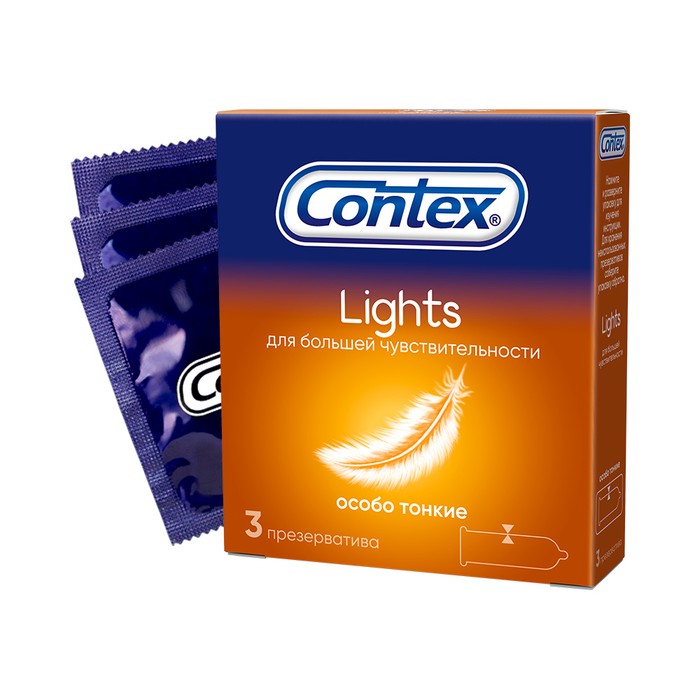 Презервативы Contex Lights особо тонкие, 3 шт. хайлайтер beautydrugs twin lights 01