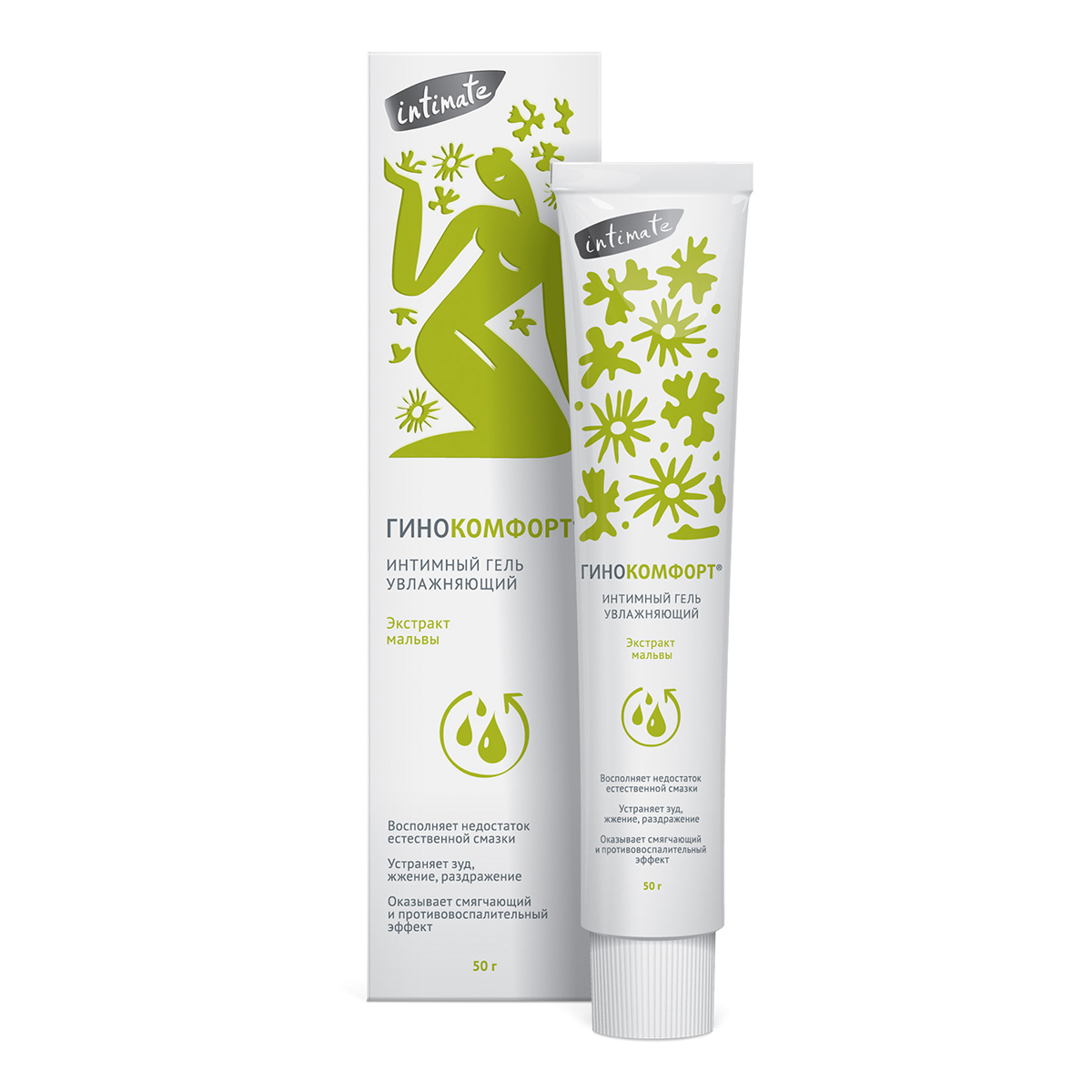 Гинокомфорт, увлажняющий интимный гель, 50 г