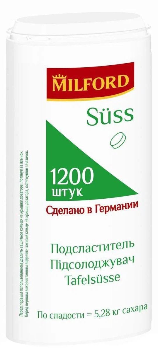 

Milford suss подсластитель (заменитель сахара), 1200 шт.