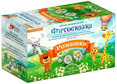 

Фитосказка, фиточай Ромашка детский, пакетики 1.2 г, 20 шт.