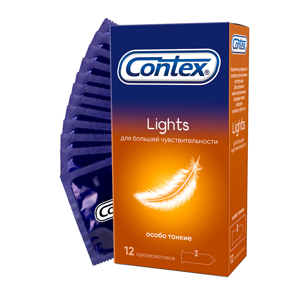 Презервативы Contex Lights особо тонкие, 12 шт. хайлайтер beautydrugs twin lights 01