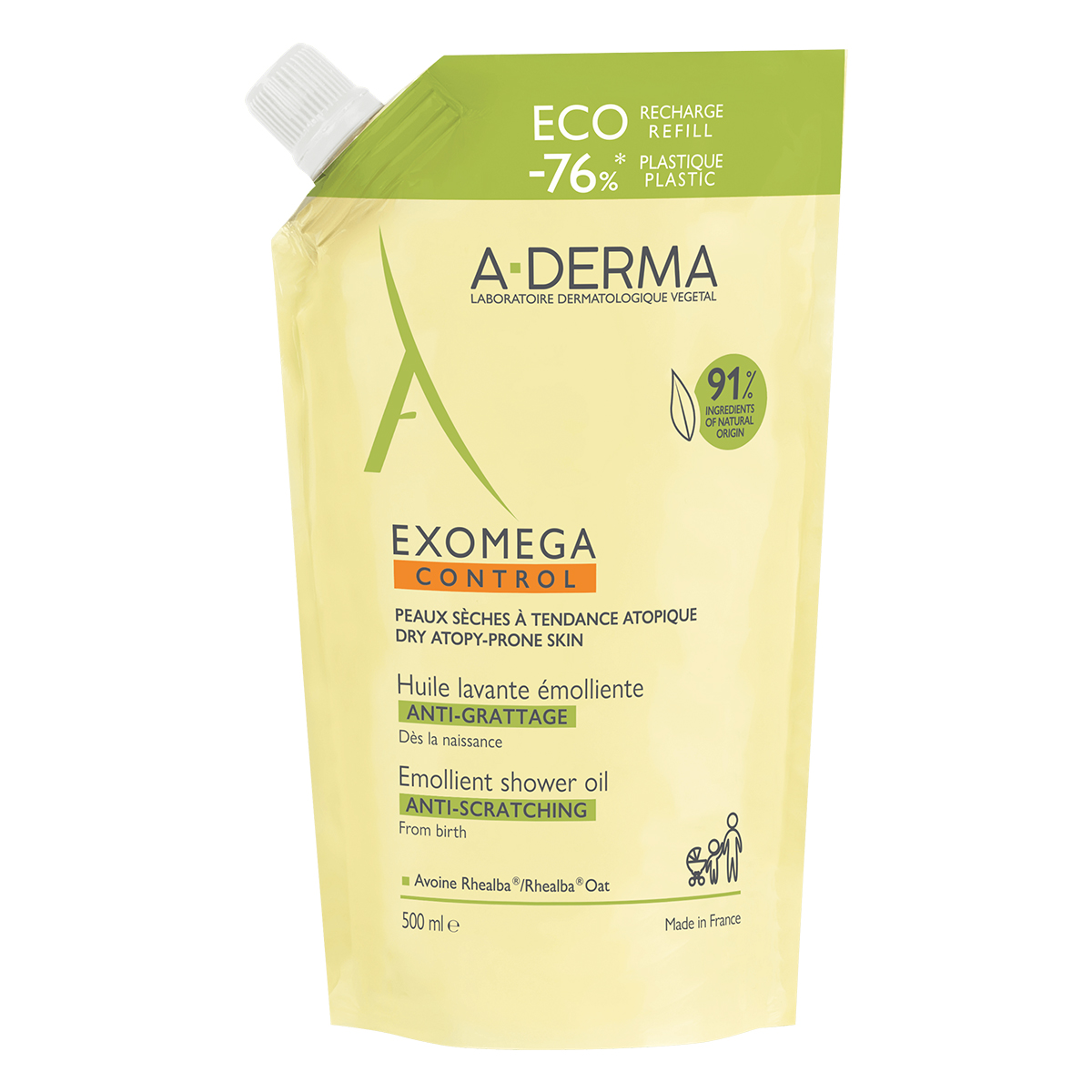 A-Derma Exomega Control масло для душа смягчающее (сменый блок) 500 мл